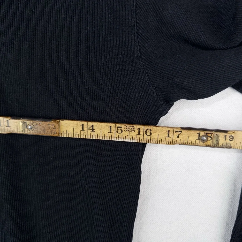 Polo Ralph Lauren Black Ribbed Lightweight Henley Shirt Men's L *Distressed